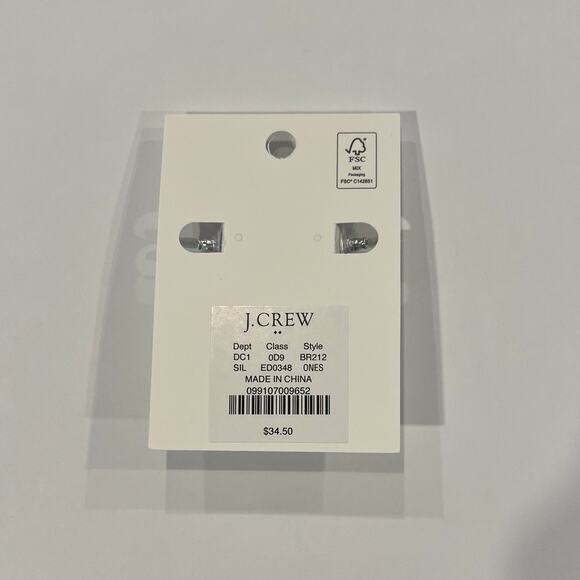 NWT J. Crew Silver Triple Hoop Earrings - Picture 6 of 6